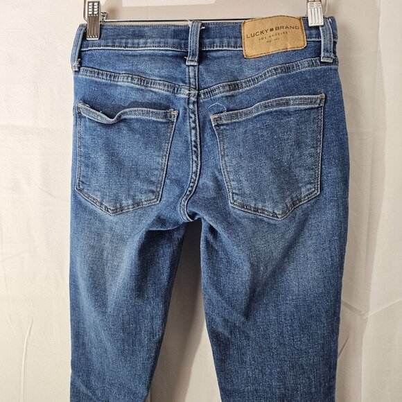 Lucky Brand Jeans Women 00/24 25x27 Mid Rise Super Skinny Ava Blue Denim Stretch - Picture 4 of 12